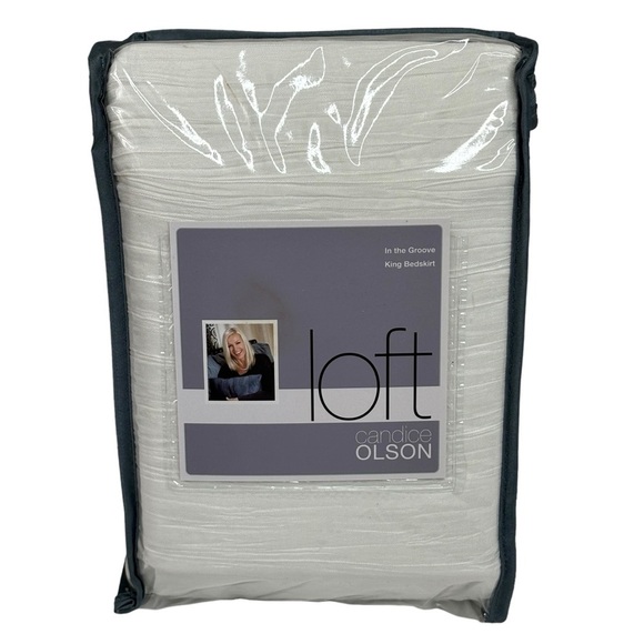 Loft by Candice Olson Ivory Cream King Bed Skirt Style In The Grove Retail $120 - Picture 4 of 7